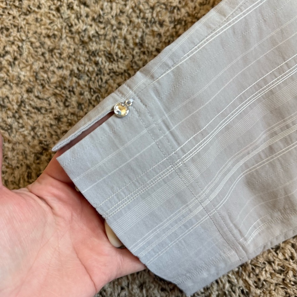 ROBELL Gray White Striped Modell Marie 07 Women’s Crop Trouser Pants Size Small - Picture 7 of 11